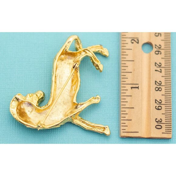 Vintage Gold Tone Elegant Zebra Brooch, E25 - Picture 2 of 2